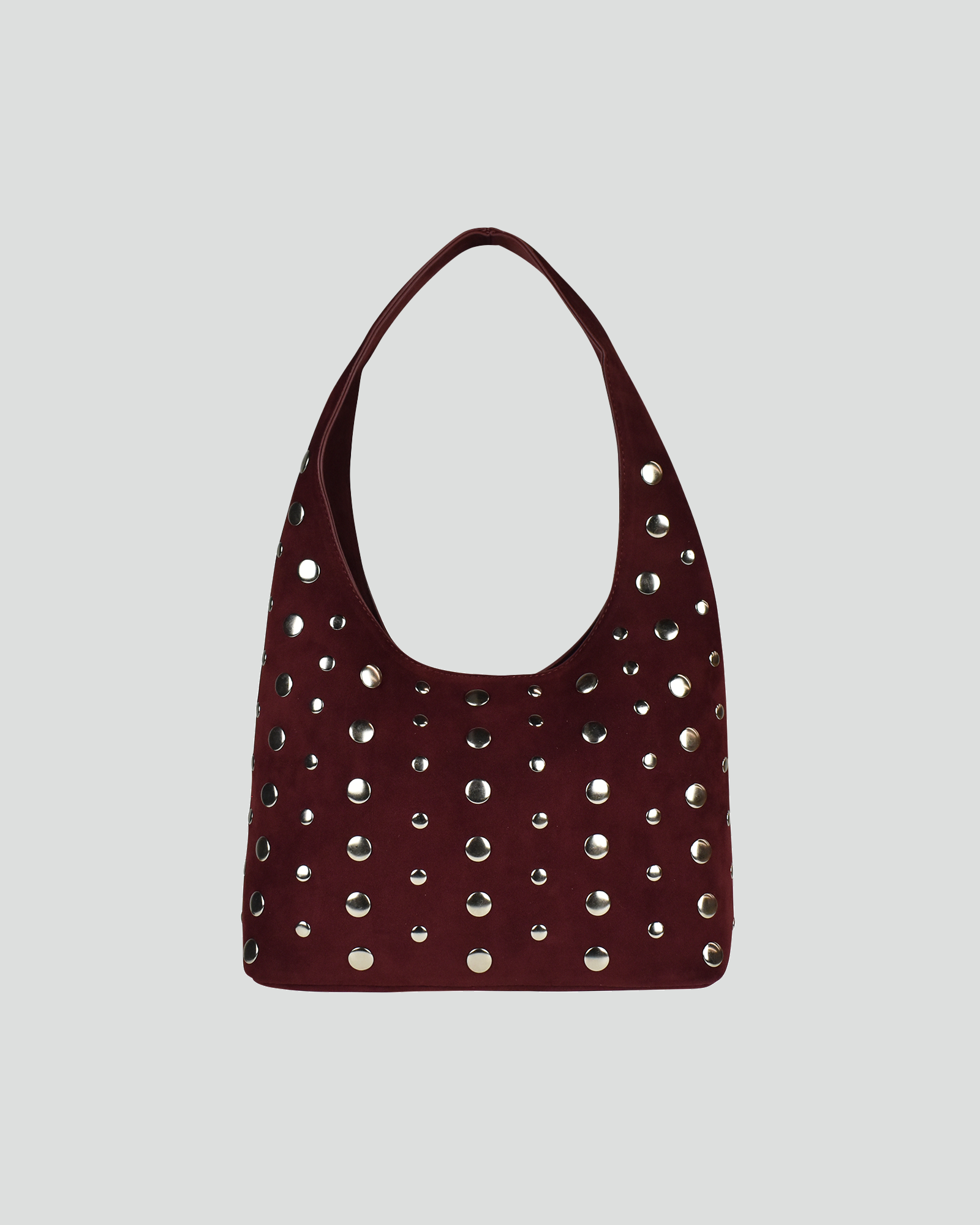 Jenni Studded Hobo Bag Merlot