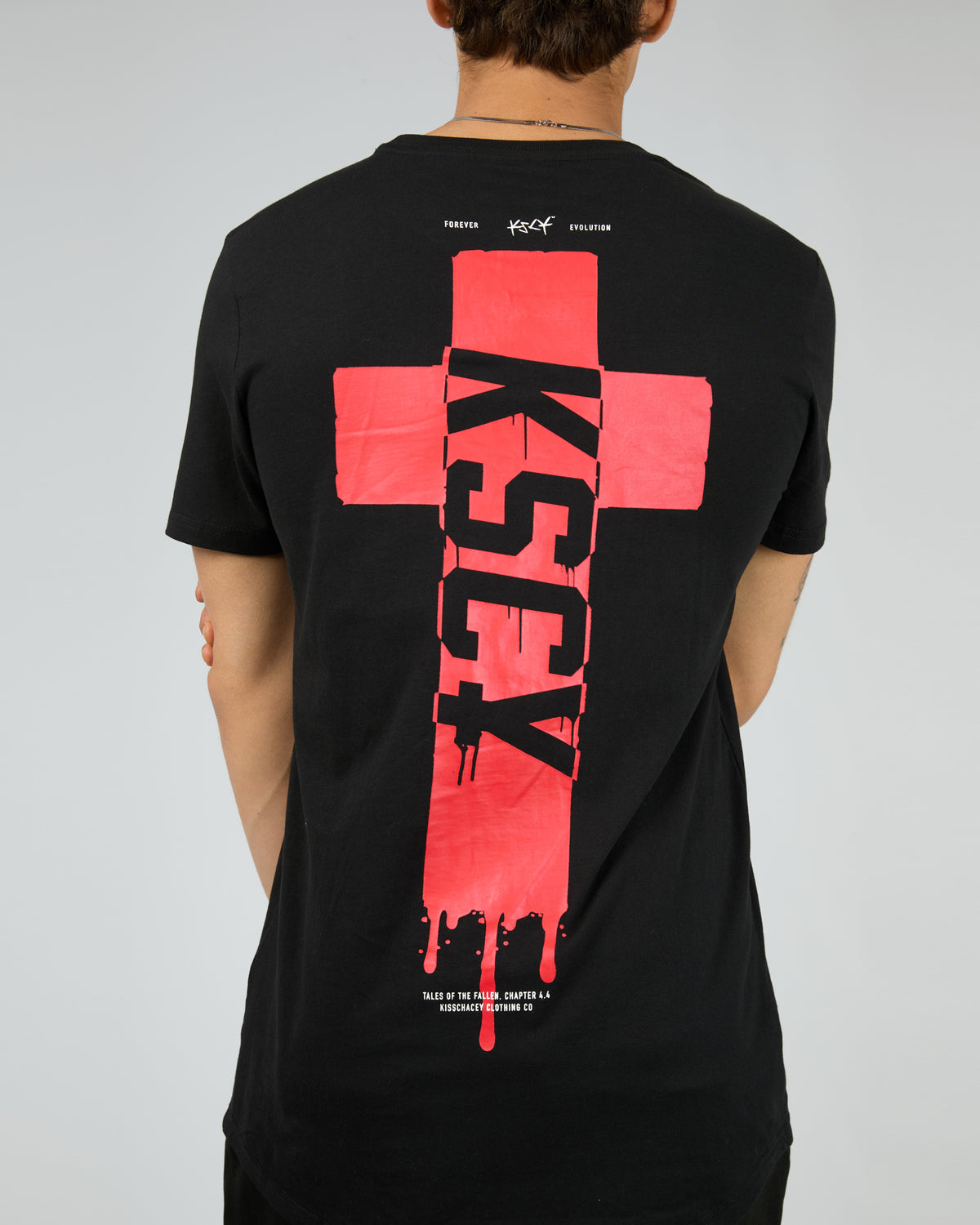 Ripped Dual Curved Tee Black