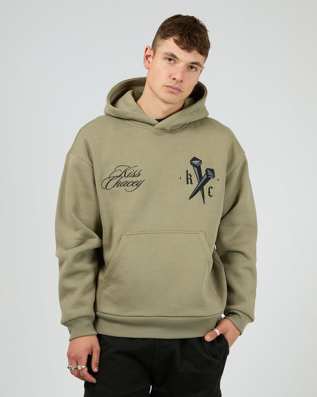 Nailed Relaxed Hoodie Khaki