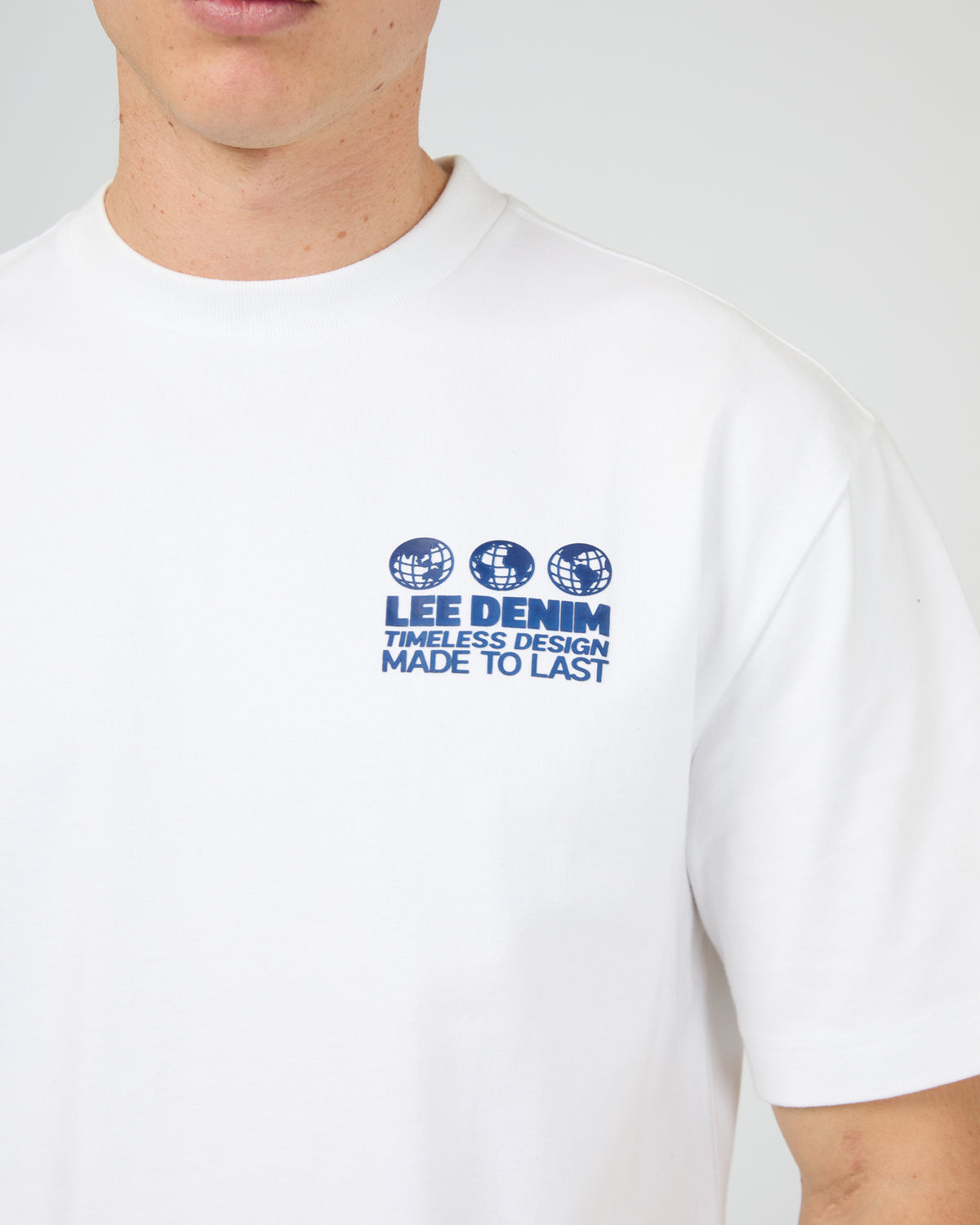 3 Worlds Box Cutter Tee White