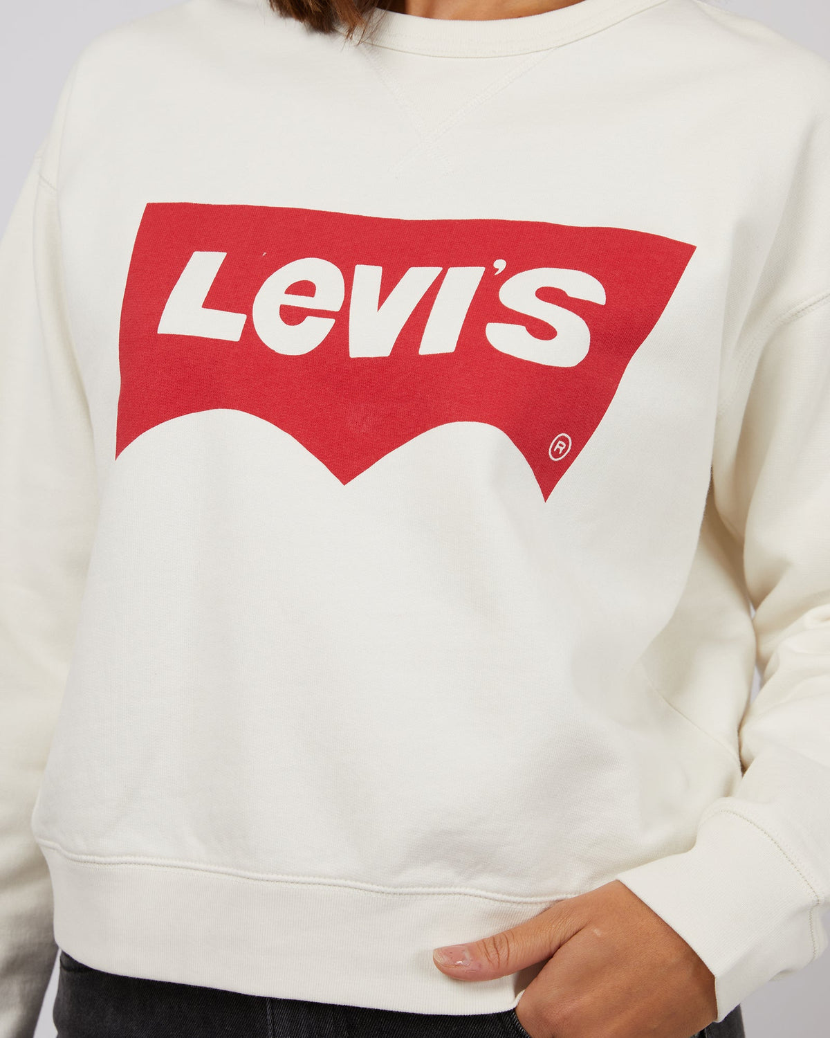 Levis-Graphic Signature Crew White-Edge Clothing