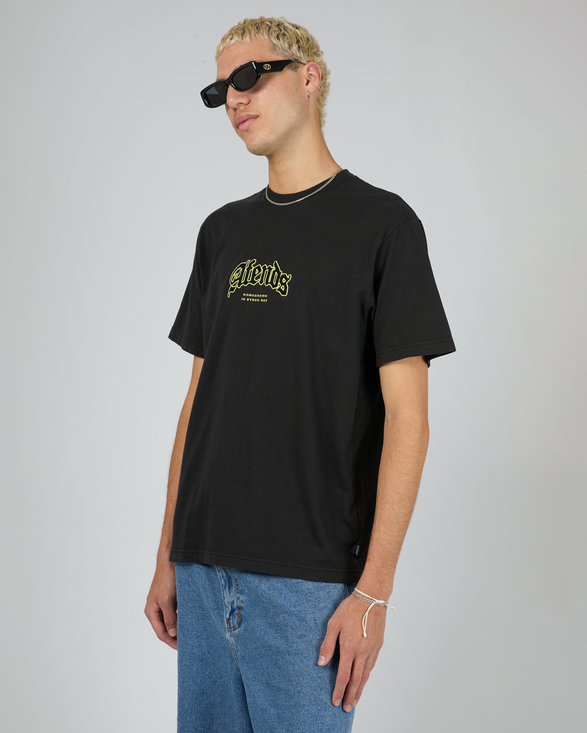 Home Recycled Retro Fit Tee Stone Black