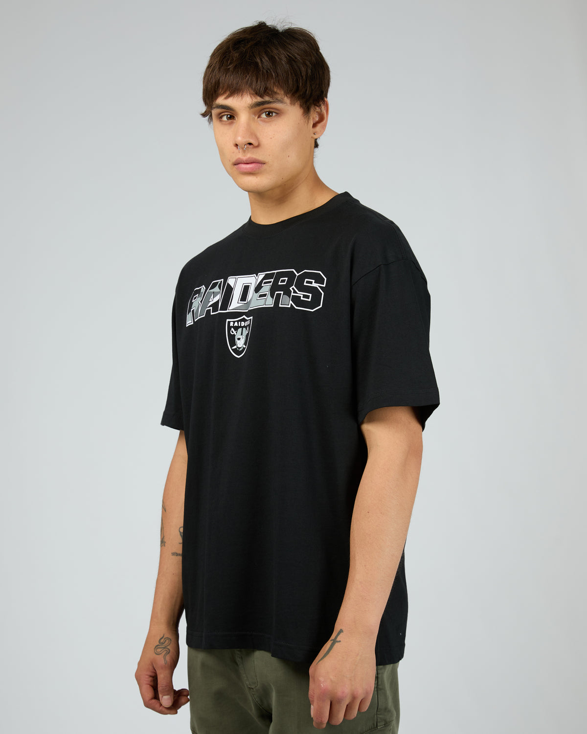 Camo Logo Tee Raiders Black