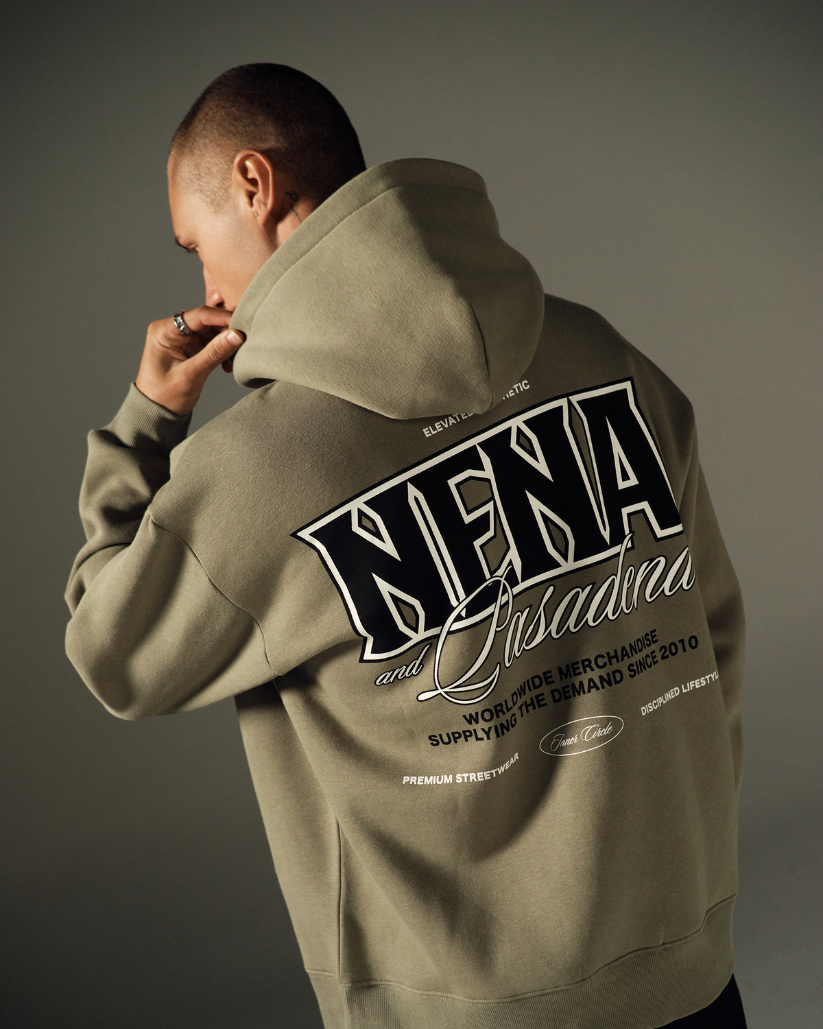 Tital Relaxed Fit Hoodie Khaki