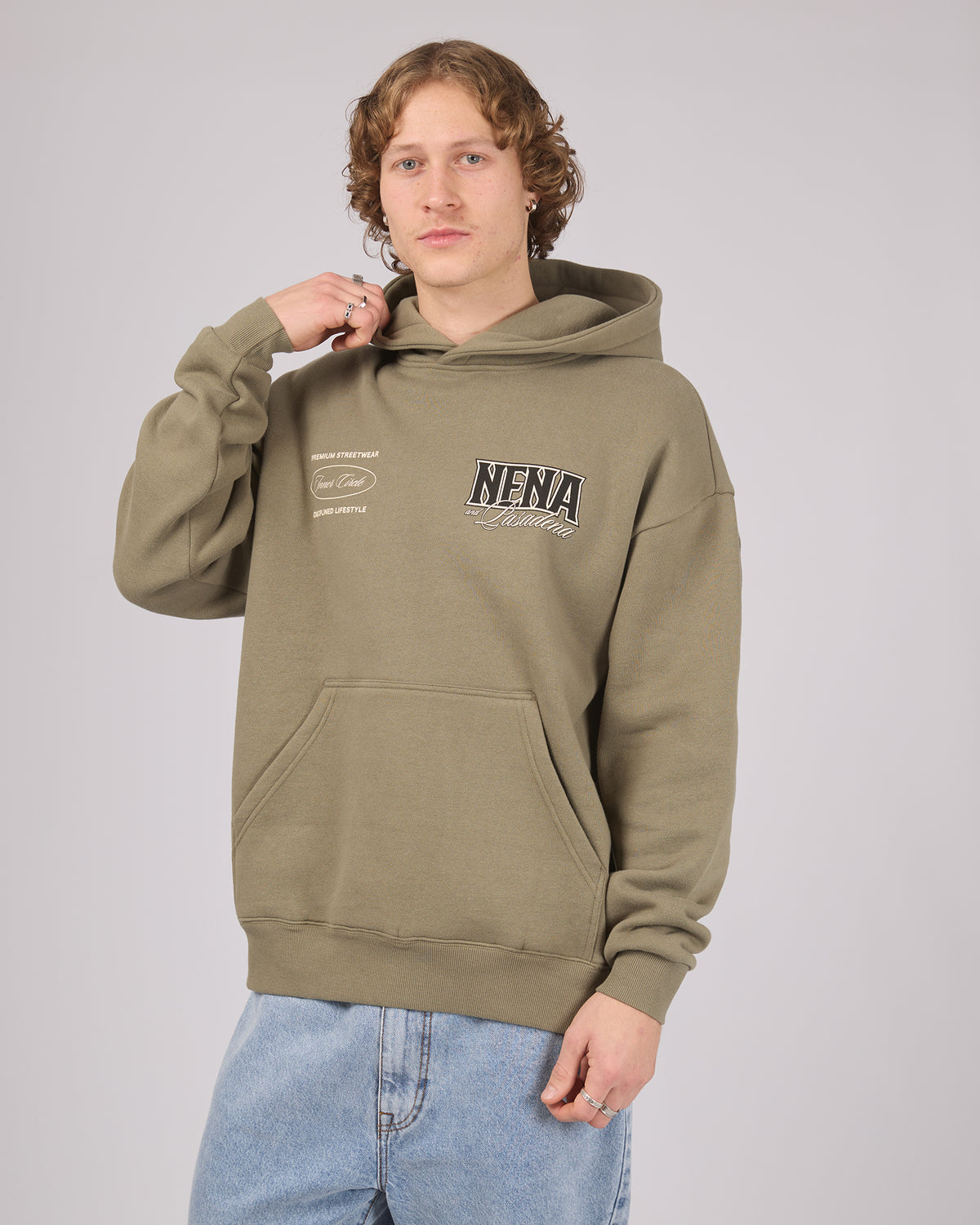 Tital Relaxed Fit Hoodie Khaki