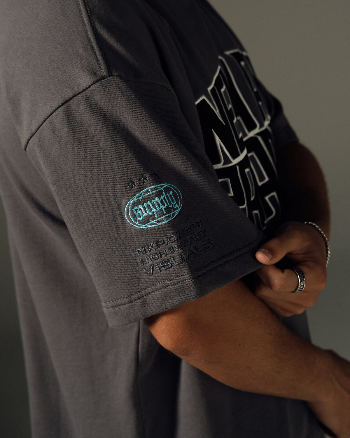 Ashlon Loopback Tee Charcoal