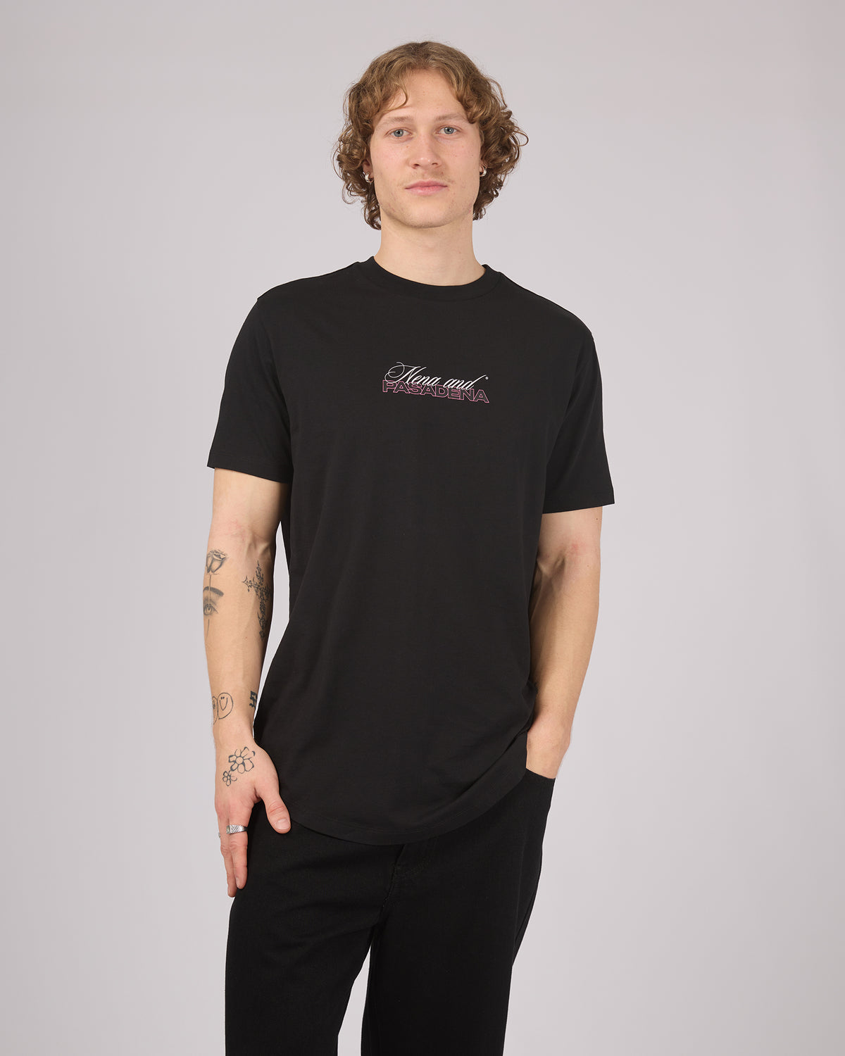 Crimson Dual Curved Tee Black