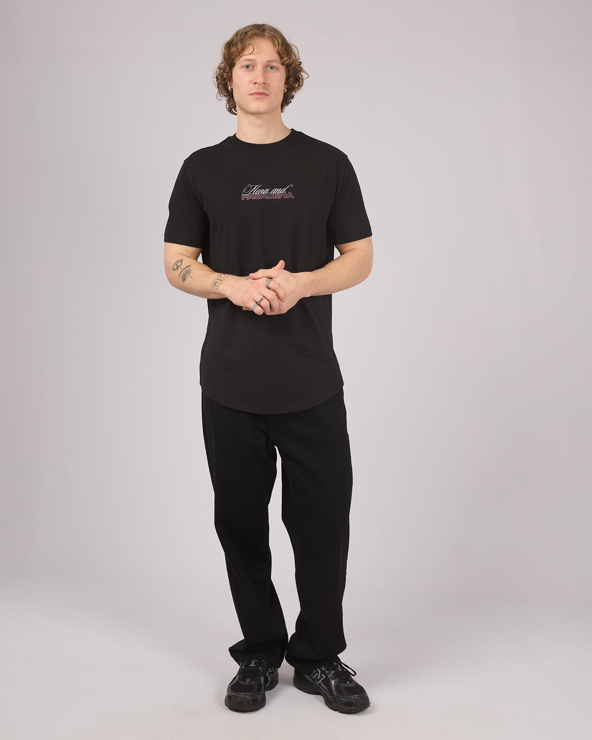 Crimson Dual Curved Tee Black