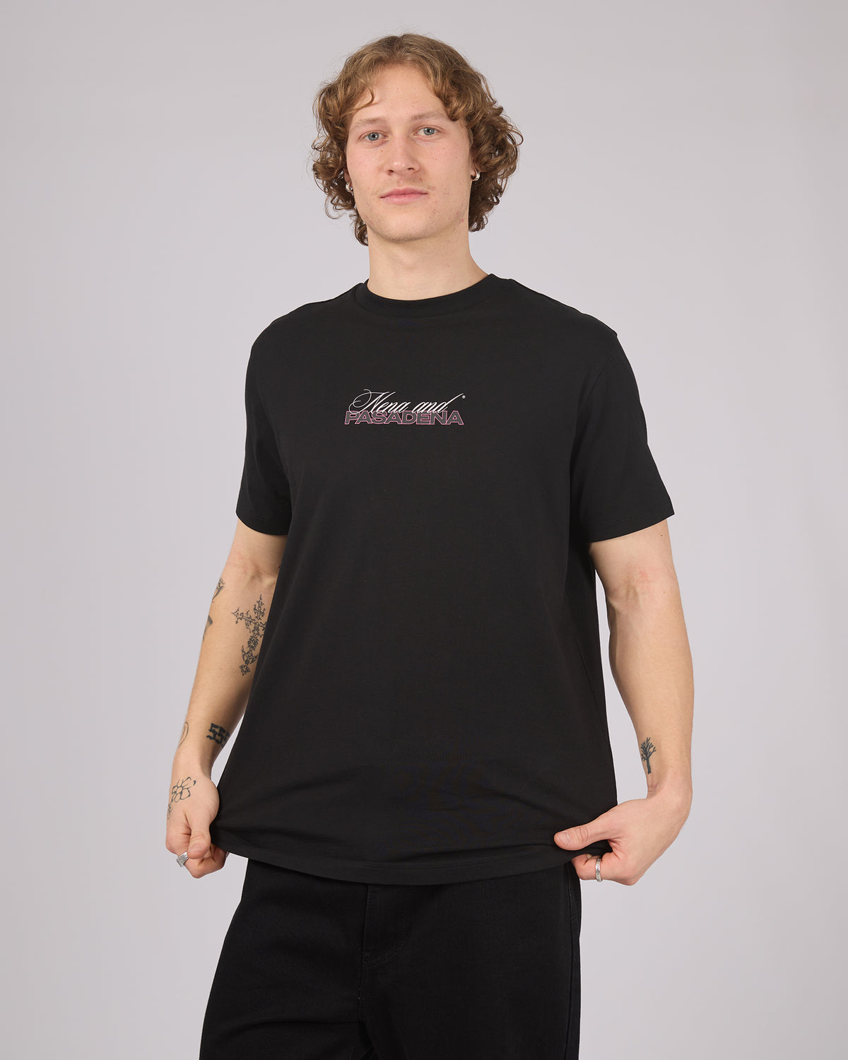 Crimson Dual Curved Tee Black