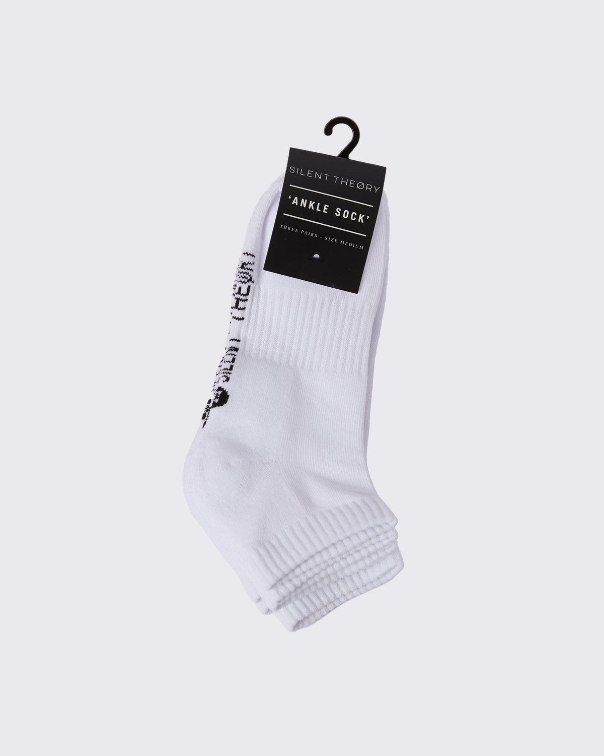 Silent Theory-3 Pack Ankle Sock White-Edge Clothing
