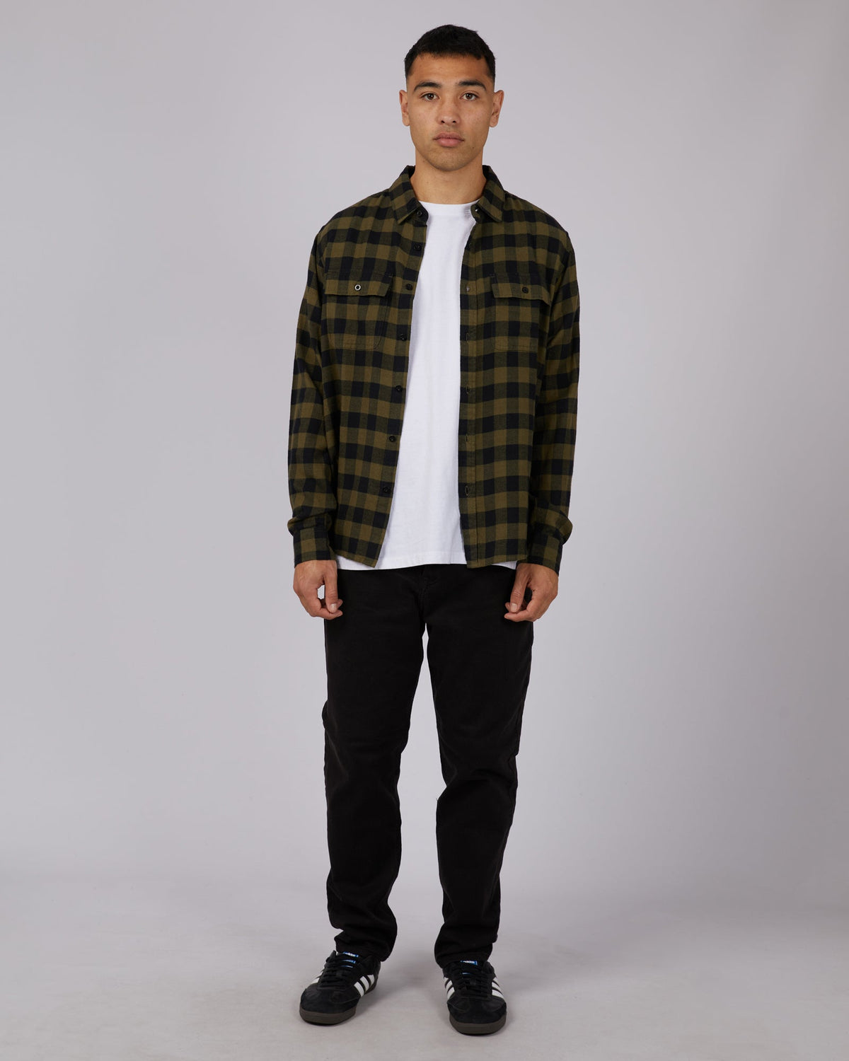 Silent Theory-Boulder Check Shirt Khaki-Edge Clothing