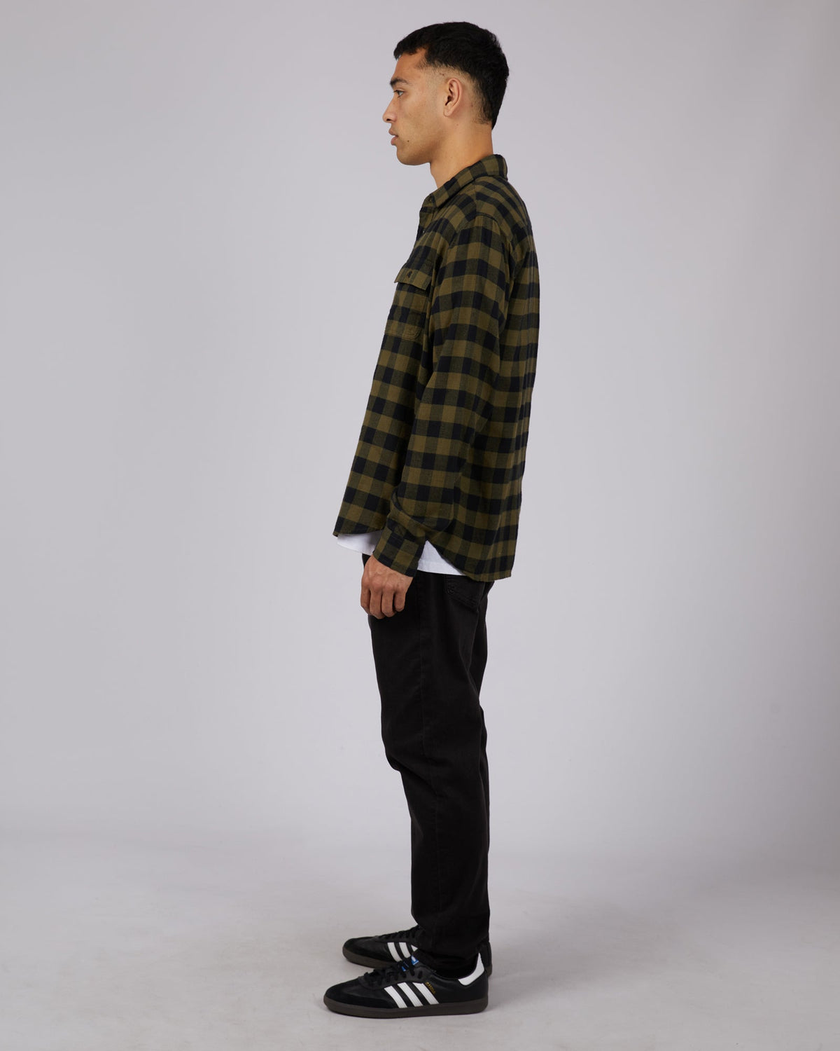 Silent Theory-Boulder Check Shirt Khaki-Edge Clothing
