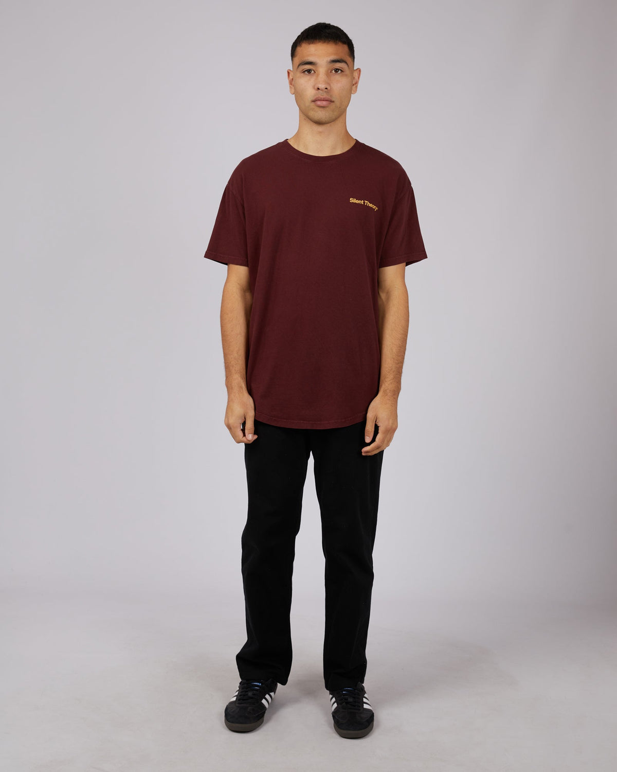 Silent Theory-Breaker Tee Burgundy-Edge Clothing