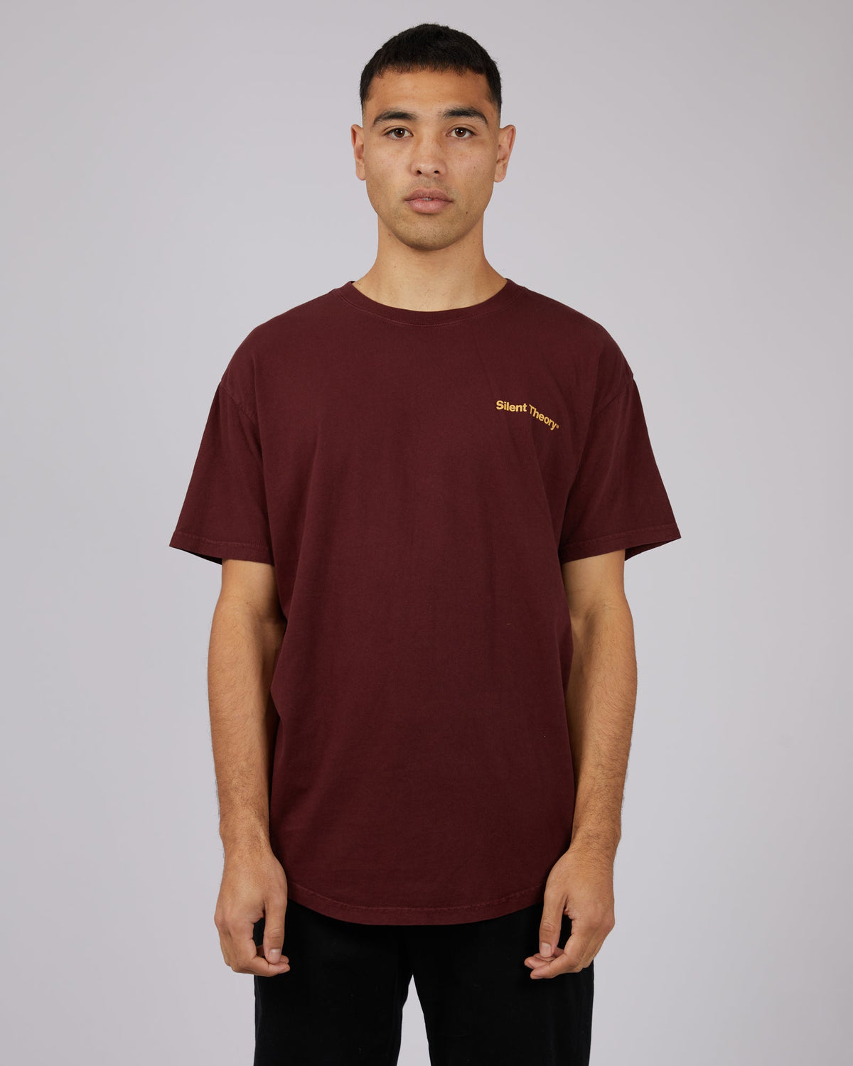 Silent Theory-Breaker Tee Burgundy-Edge Clothing
