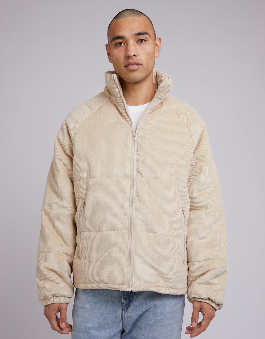 Silent Theory-Cord Puffer Jacket Tan-Edge Clothing