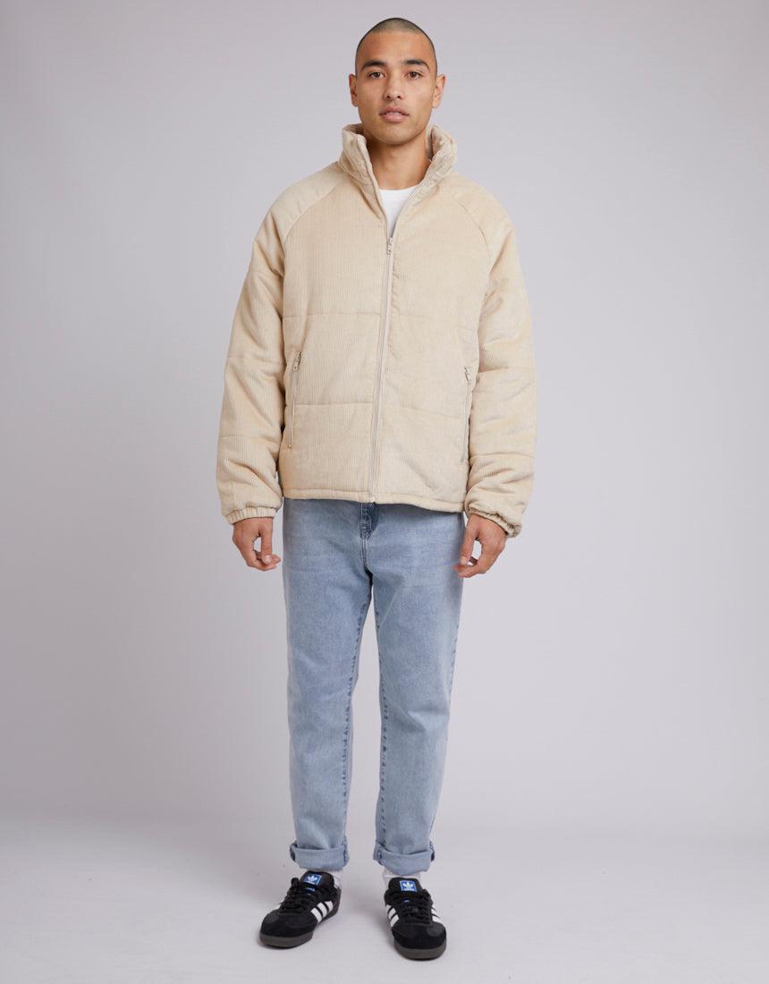 Silent Theory-Cord Puffer Jacket Tan-Edge Clothing