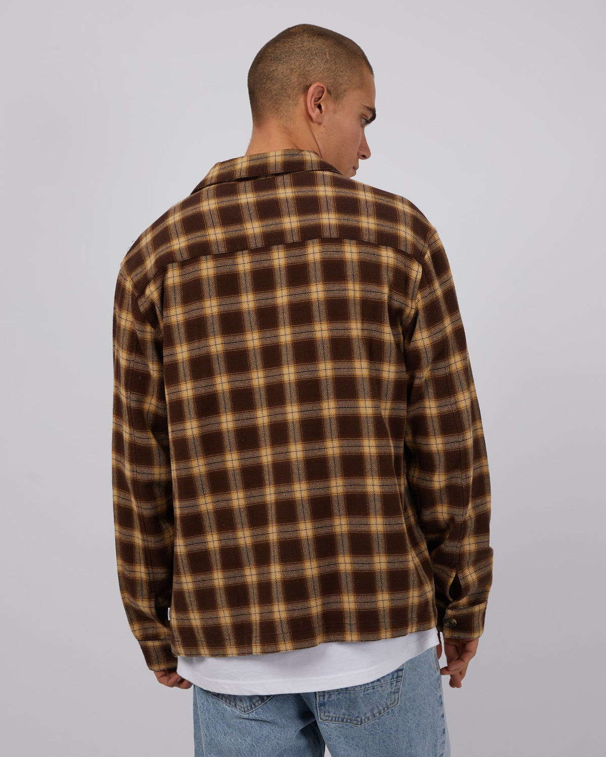 Silent Theory-Henry Check Shacket Brown-Edge Clothing