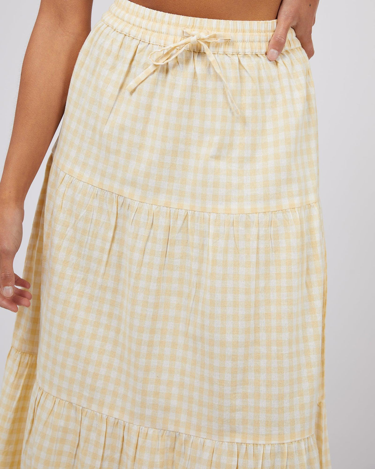 Silent Theory Ladies-Bailey Maxi Skirt Lemon-Edge Clothing