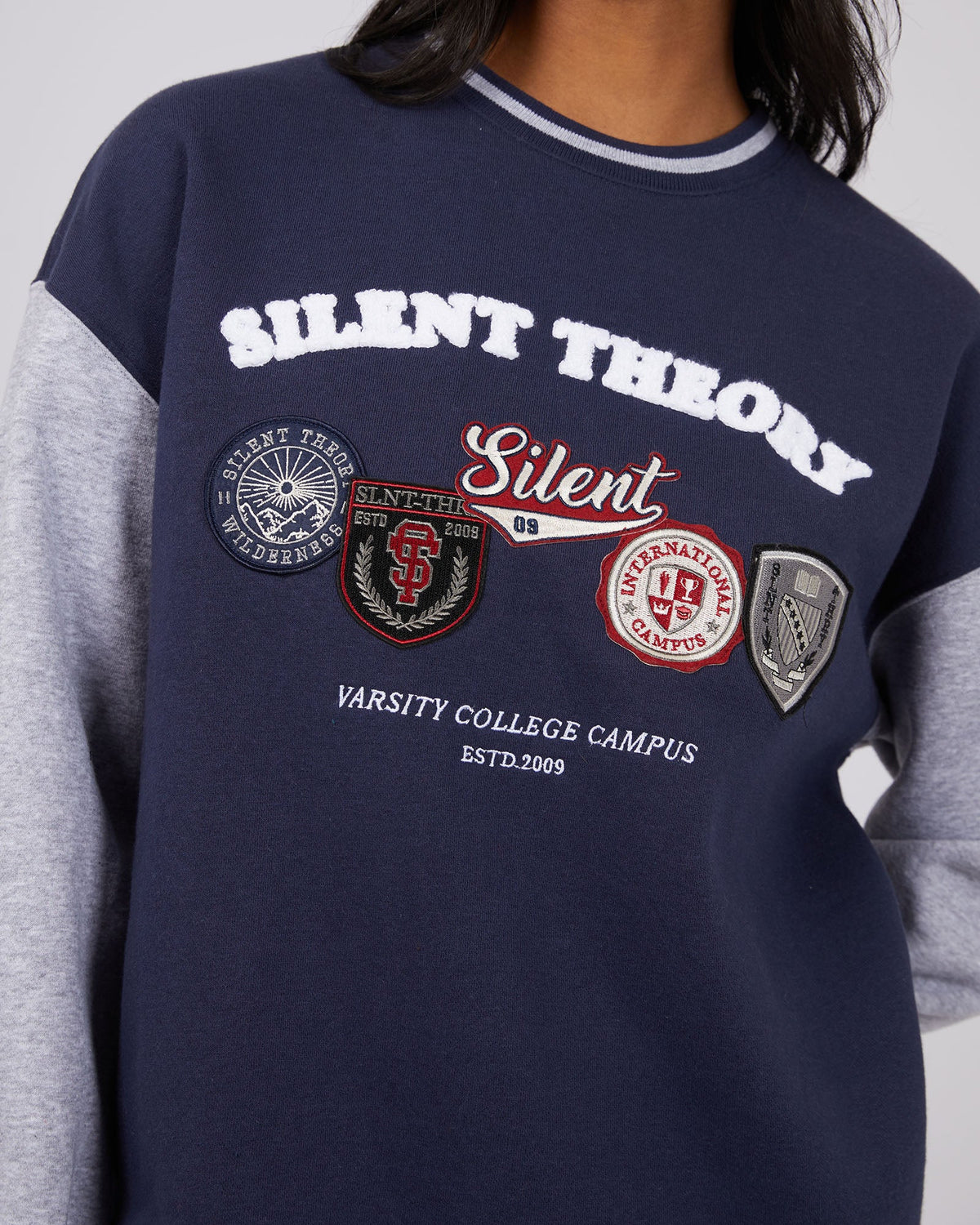 Silent Theory Ladies-Campus Crew Navy-Edge Clothing