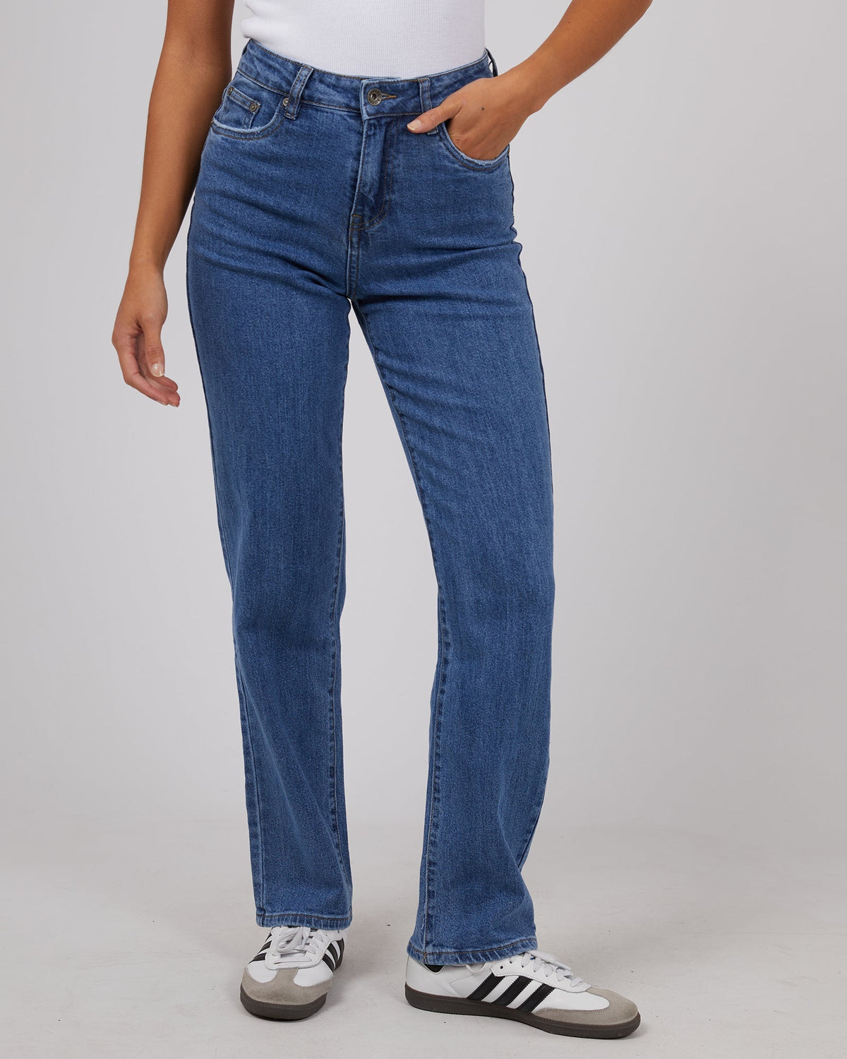 Silent Theory Ladies-Mila Comfort Straight Jean Blue-Edge Clothing