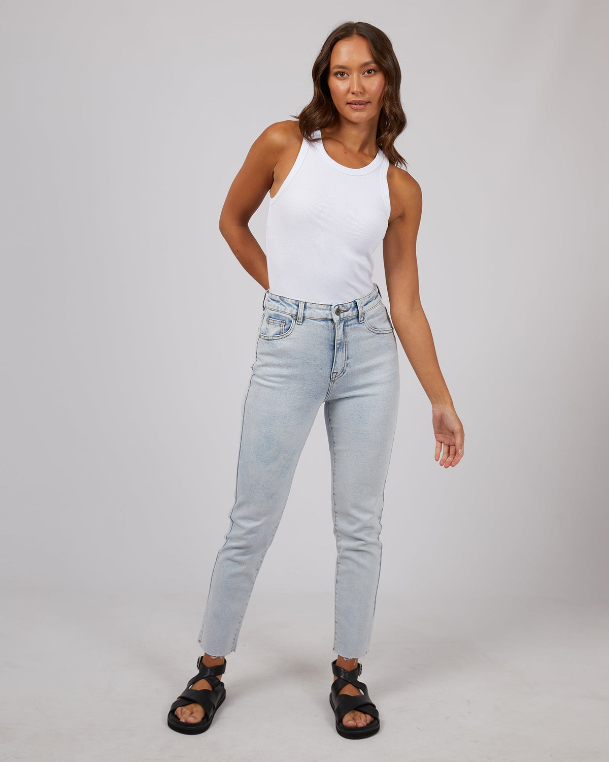 Silent Theory Ladies-Monica Mom Comfort Jean Bleach-Edge Clothing
