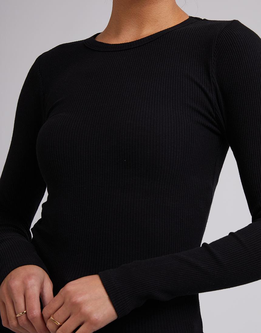 Silent Theory Ladies-Rib Long Sleeve Black-Edge Clothing