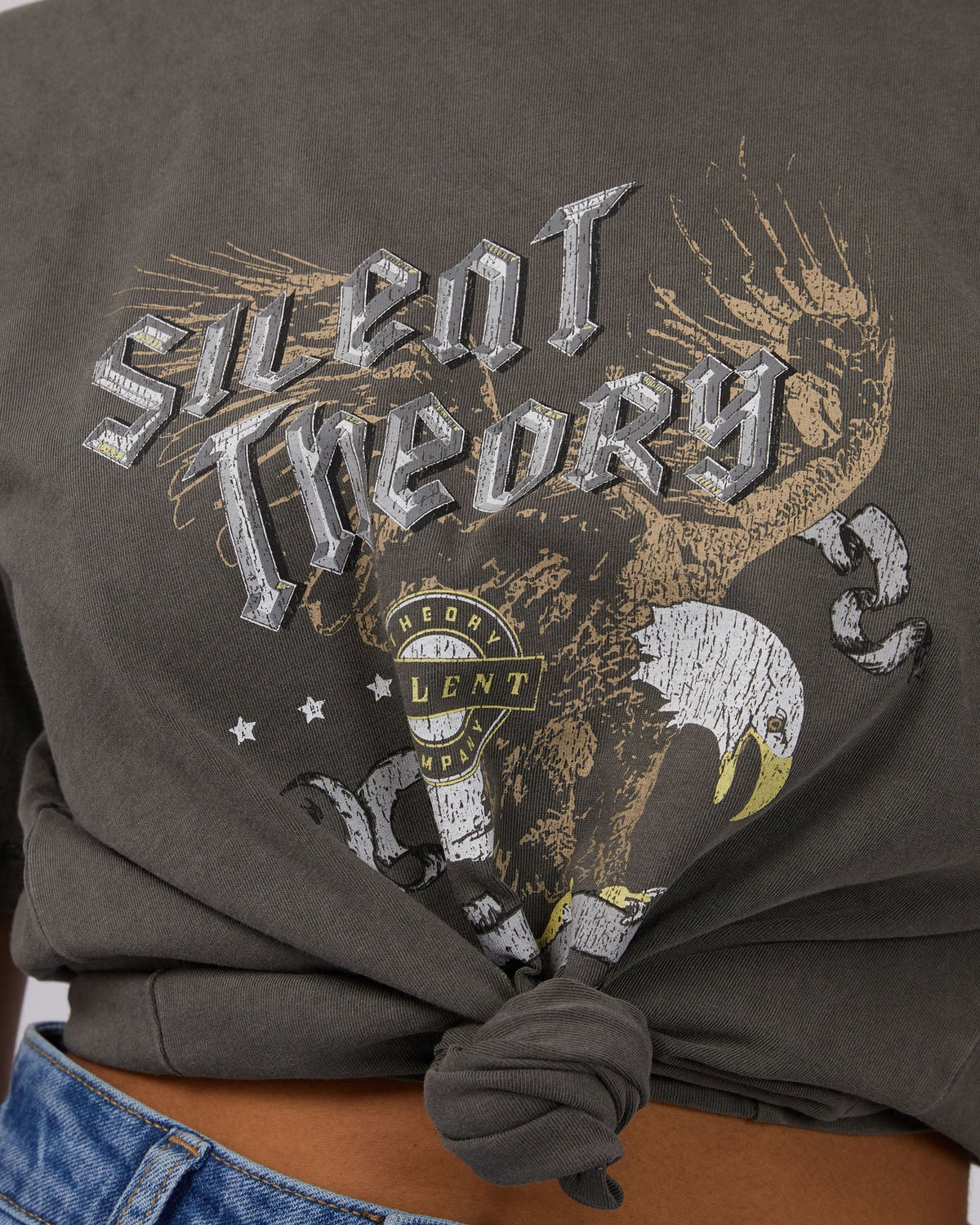 Silent Theory Ladies-Toretto Tie Tee Coal-Edge Clothing