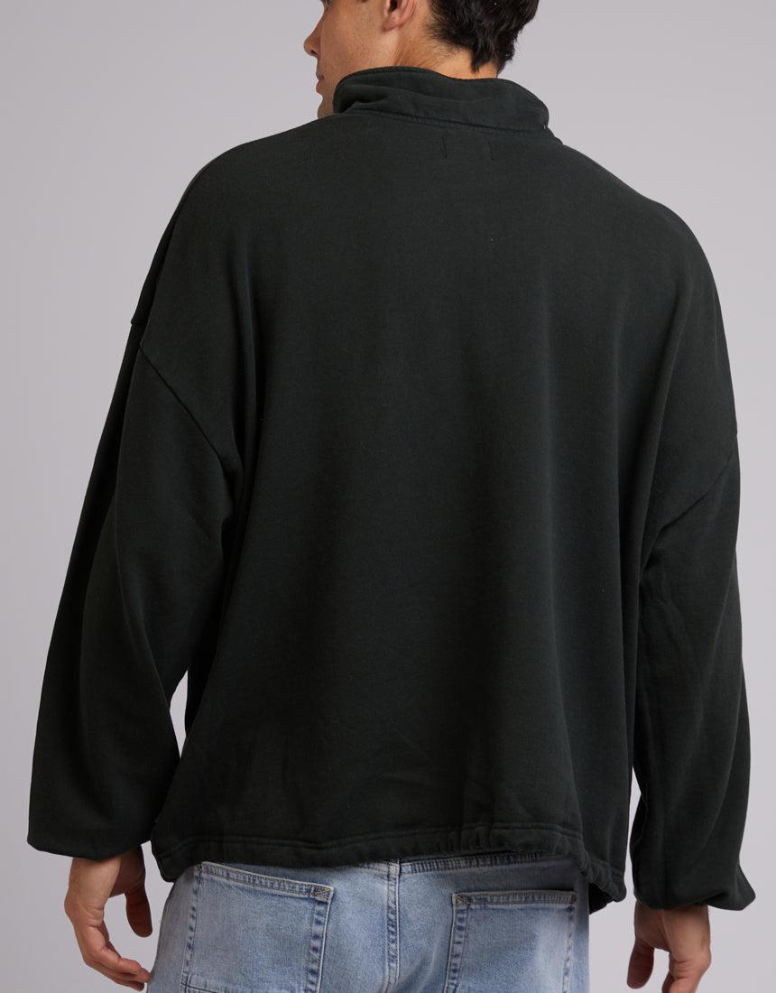 Silent Theory-Oversized 1/4 Zip Jumper Dark Green-Edge Clothing