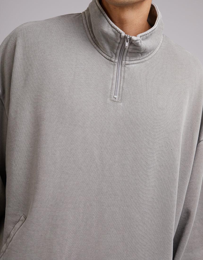 Silent Theory-Oversized 1/4 Zip Jumper Grey-Edge Clothing