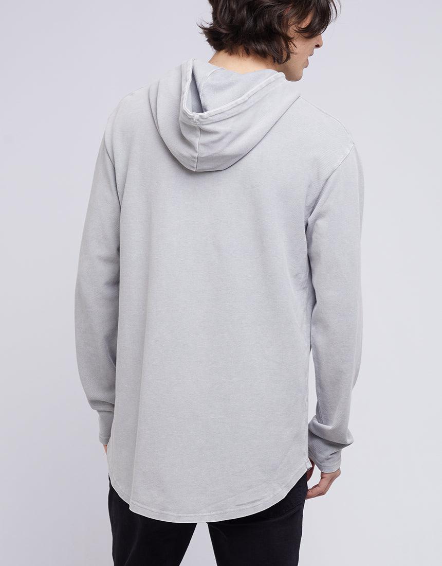 Silent Theory-Pique Hooded Long Sleeve Grey-Edge Clothing