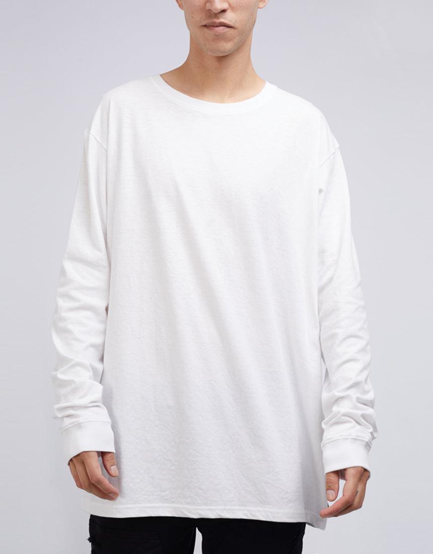 Silent Theory-Standard Fit Linen Ls Tee White-Edge Clothing