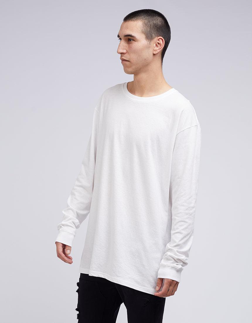 Silent Theory-Standard Fit Linen Ls Tee White-Edge Clothing
