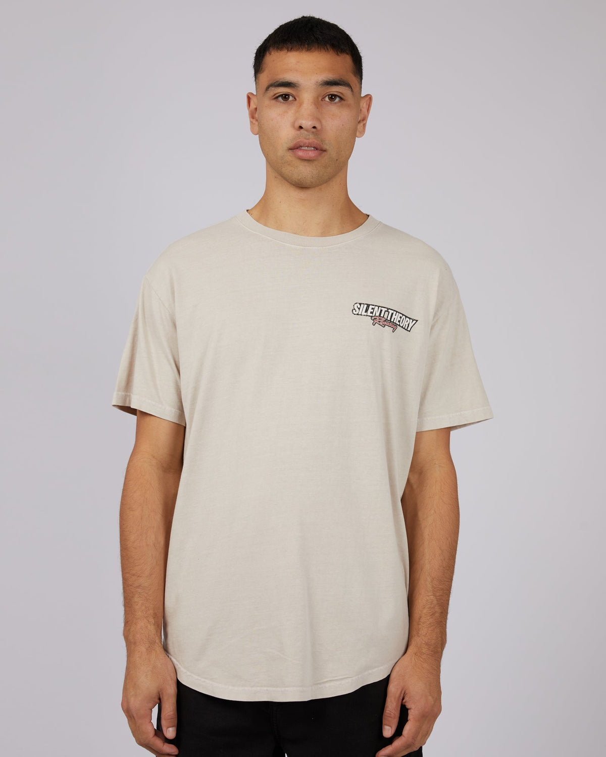 Silent Theory-Track Scoop Tee Stone-Edge Clothing