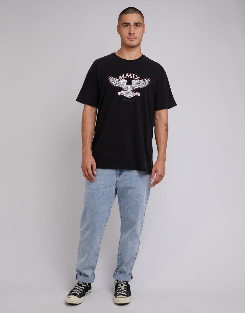 Silent Theory-Wings Of The Night Tee Washed Black-Edge Clothing