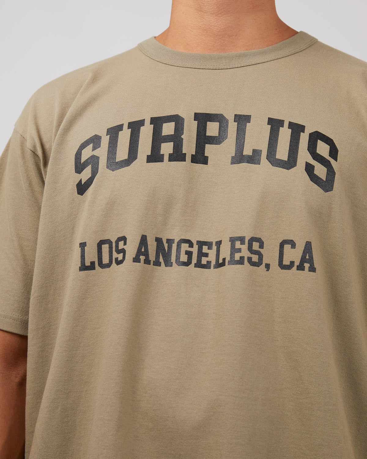 Surplus Daniel Patrick-Varsity La Surplus Tee Khaki-Edge Clothing