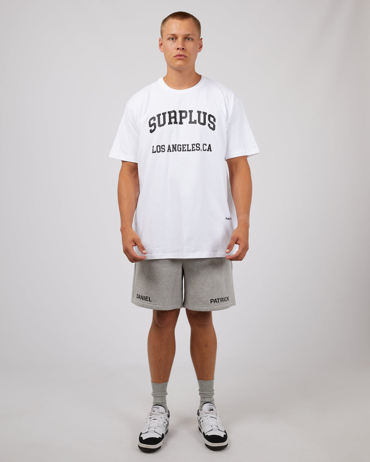Surplus Daniel Patrick-Varsity La Surplus Tee White-Edge Clothing