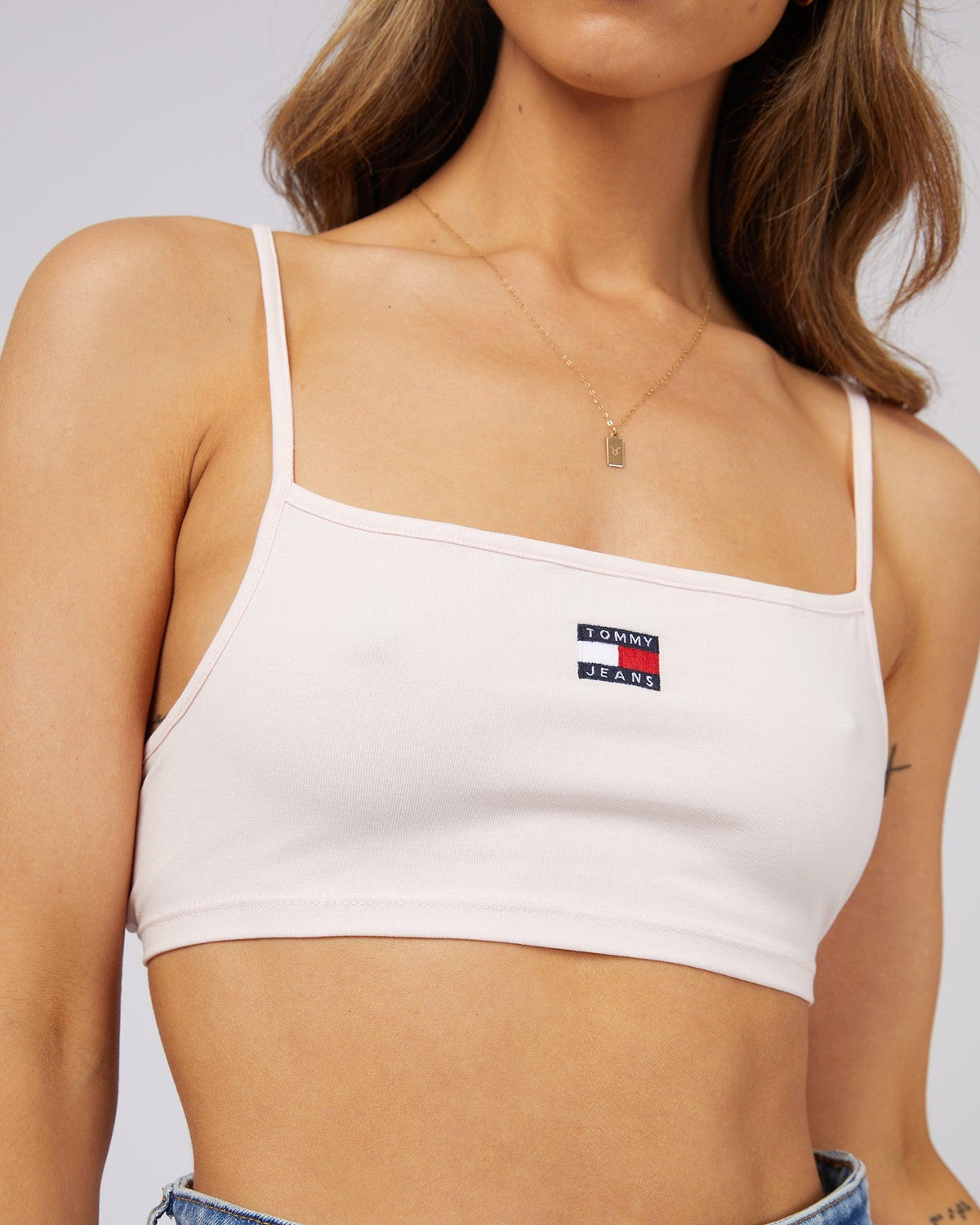 Tommy Hilfiger-Ultra Crop Tie Back Pink-Edge Clothing