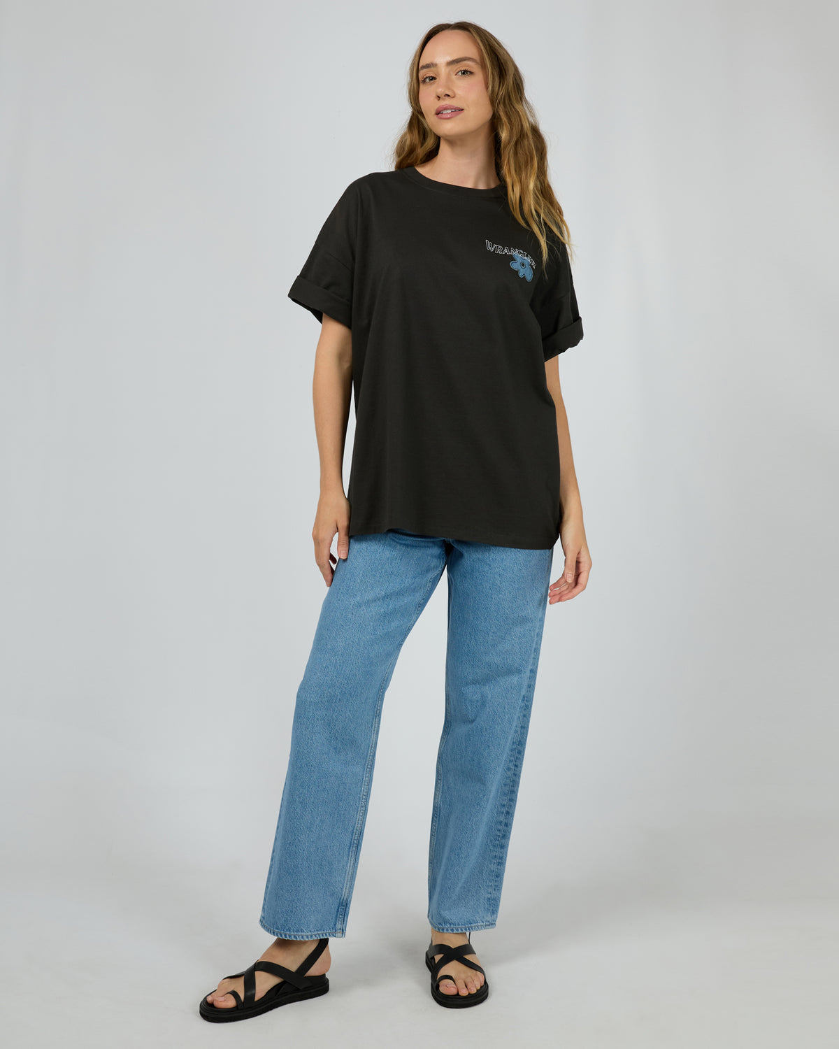 Denim Daizie Boxy Slouch Tee Worn Black