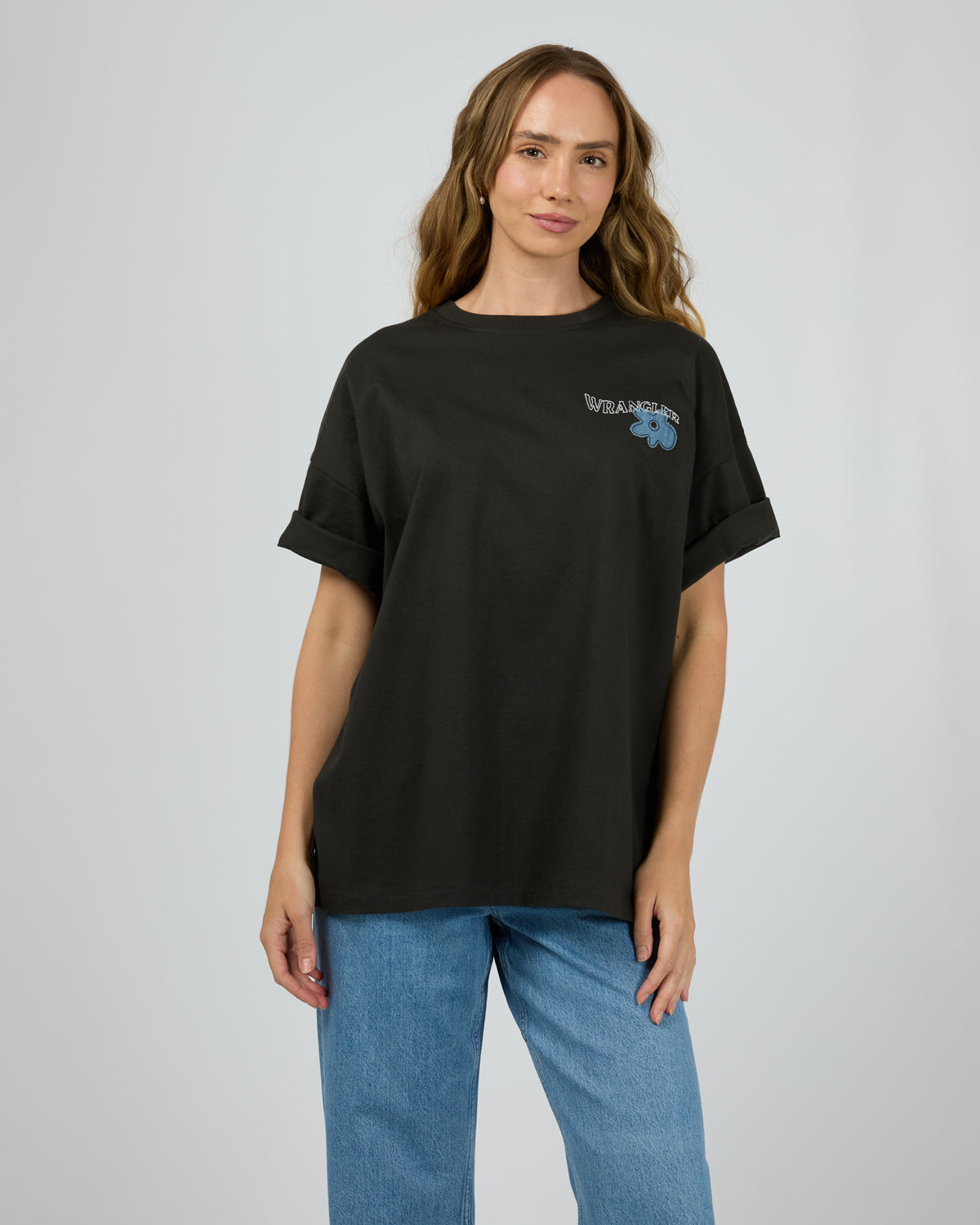 Denim Daizie Boxy Slouch Tee Worn Black