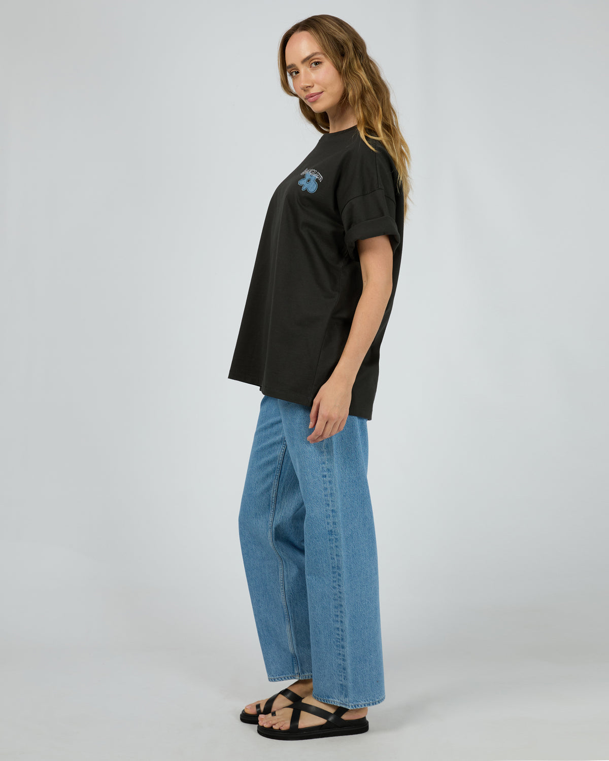 Denim Daizie Boxy Slouch Tee Worn Black
