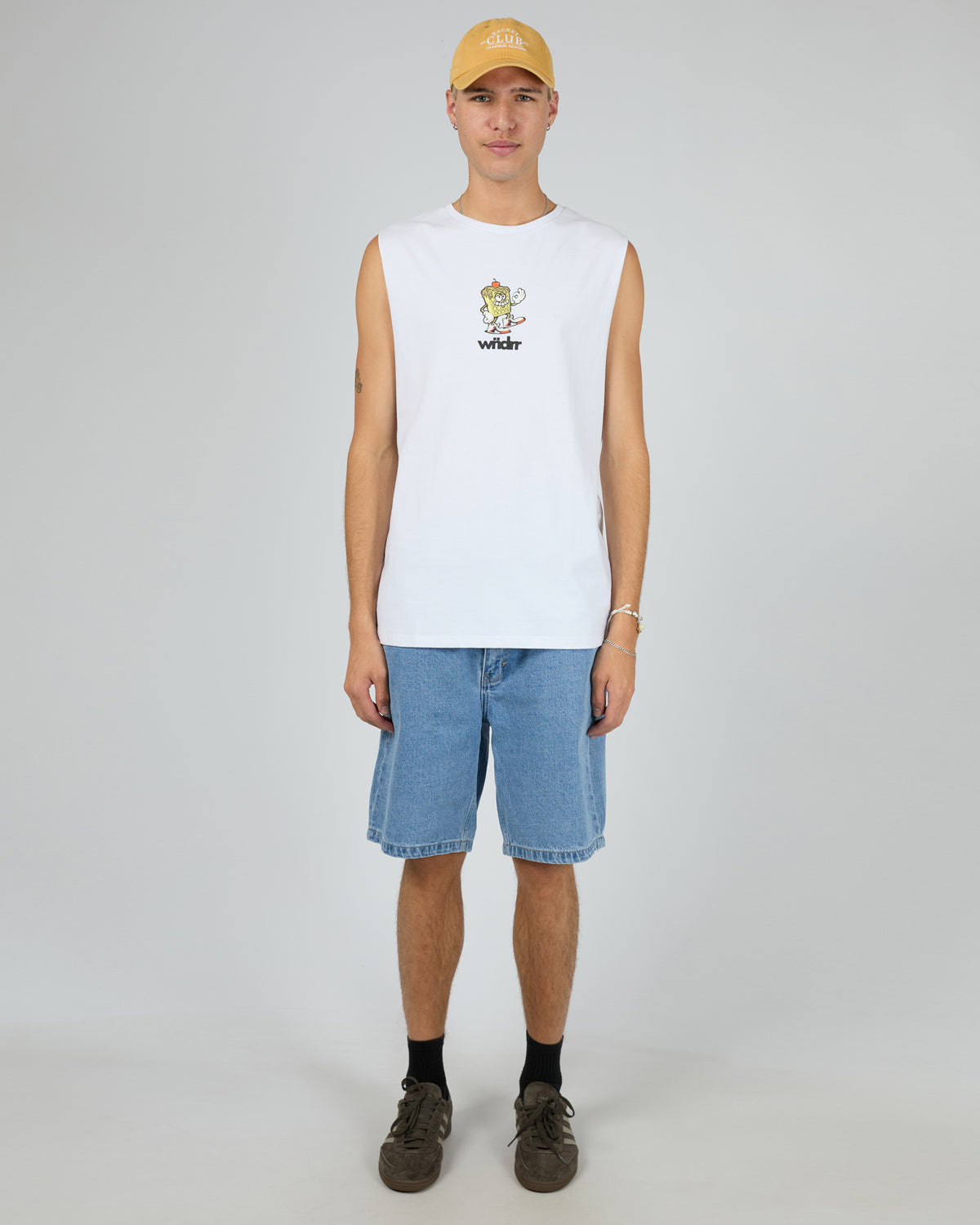 Waffle House Muscle Top White