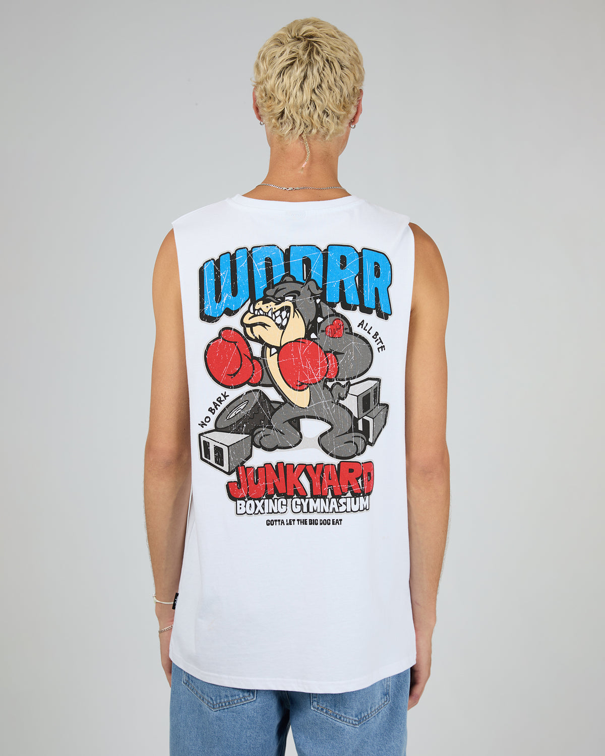 Junkyard Muscle Top White