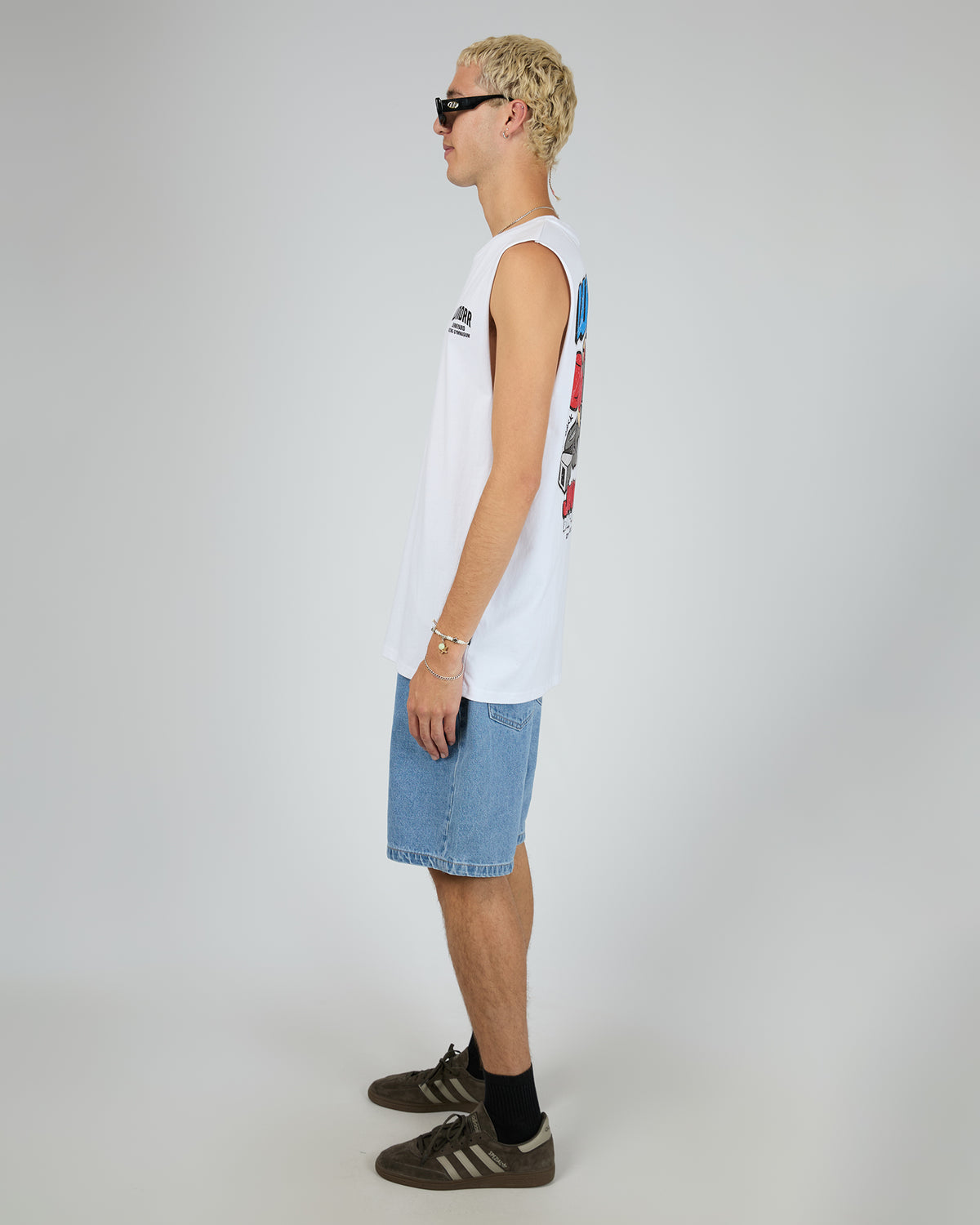 Junkyard Muscle Top White