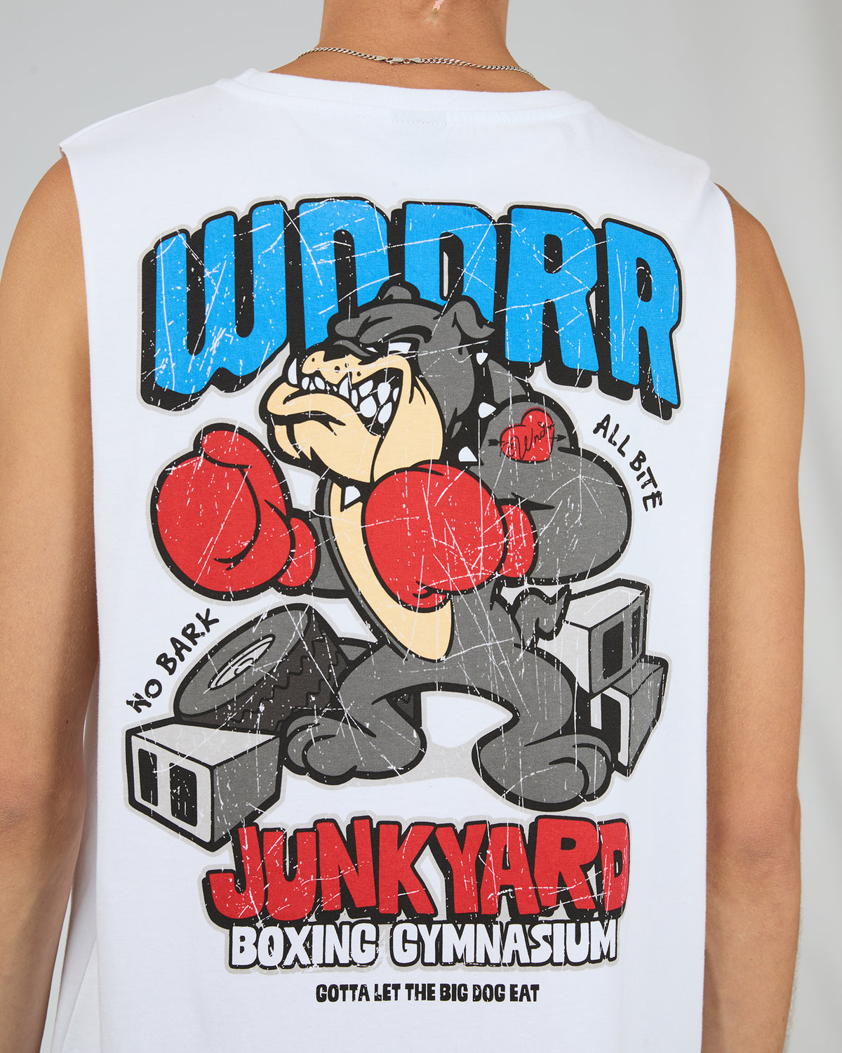 Junkyard Muscle Top White