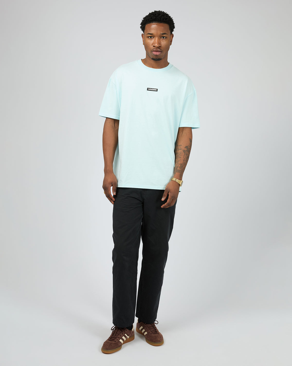 Hexed Box Fit Tee Baby Blue
