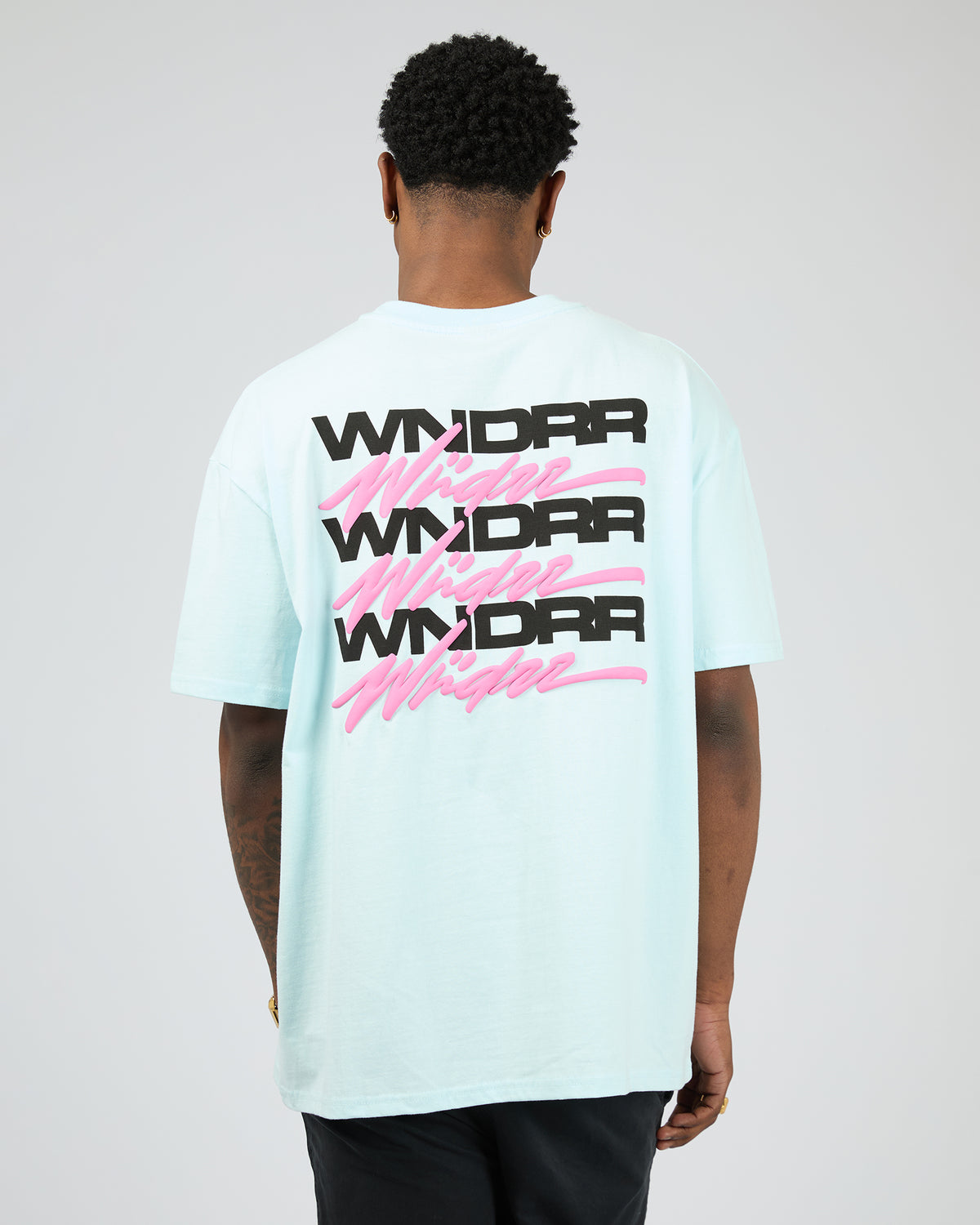 Hexed Box Fit Tee Baby Blue