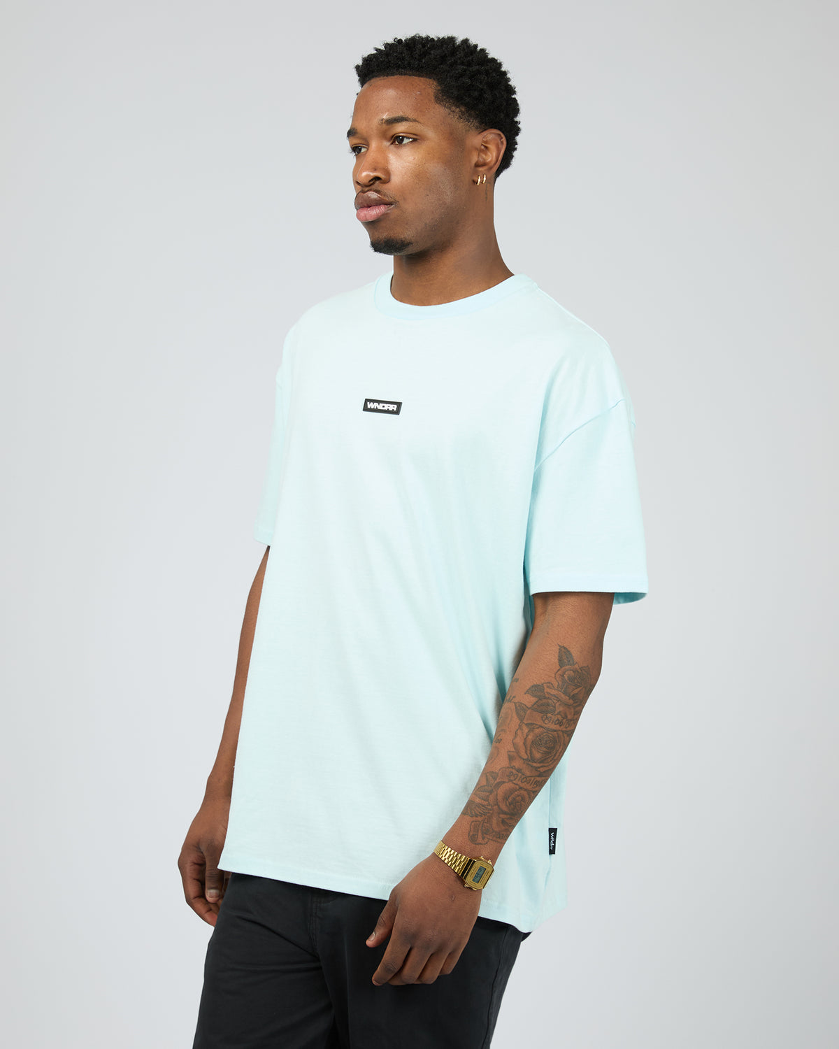 Hexed Box Fit Tee Baby Blue