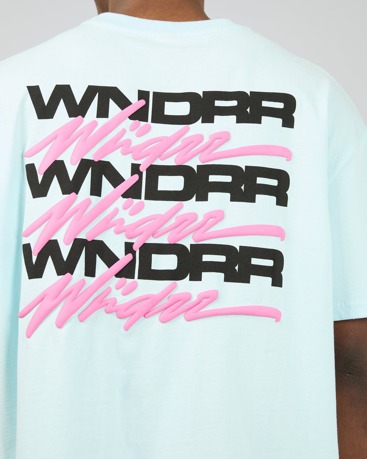 Hexed Box Fit Tee Baby Blue