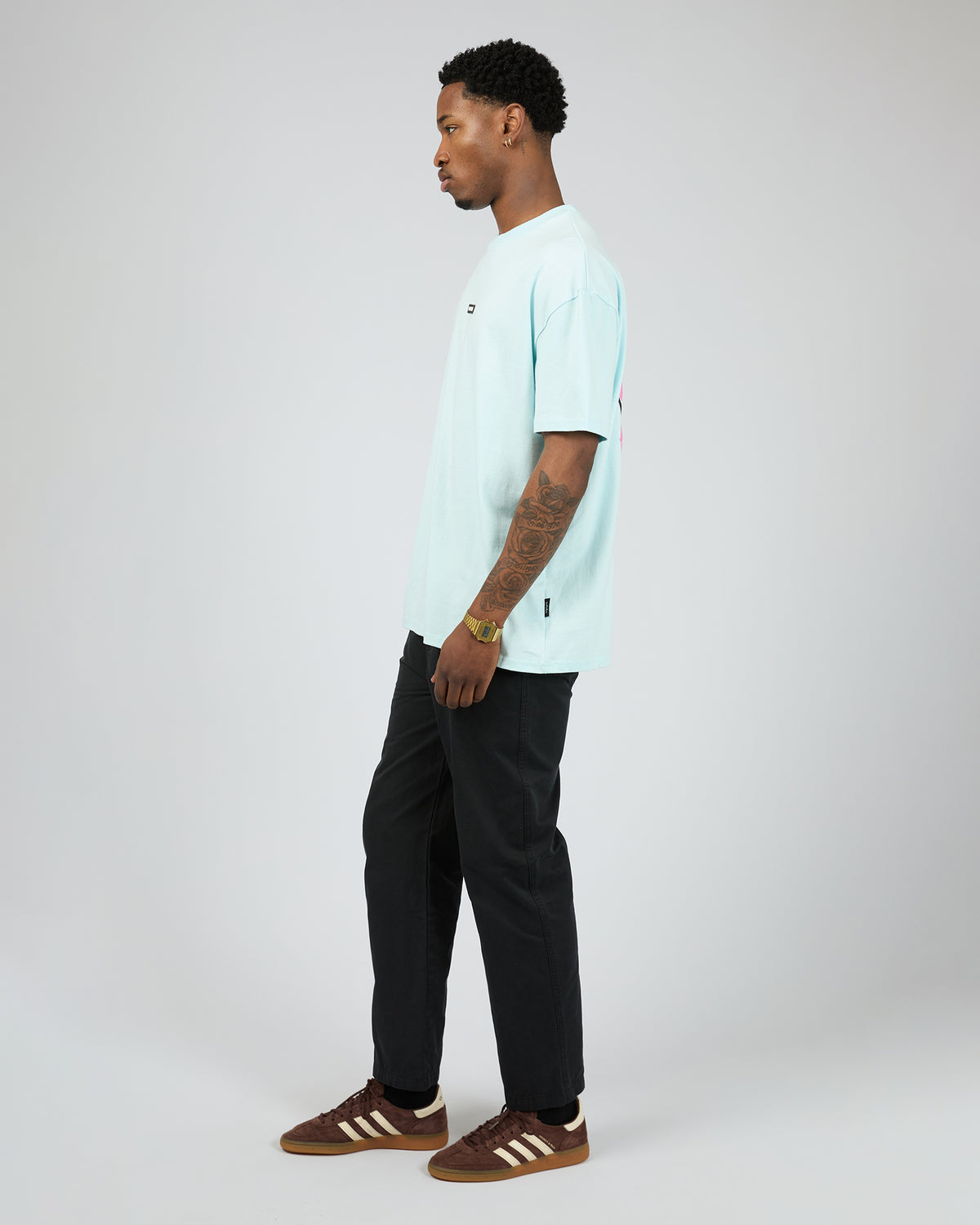 Hexed Box Fit Tee Baby Blue