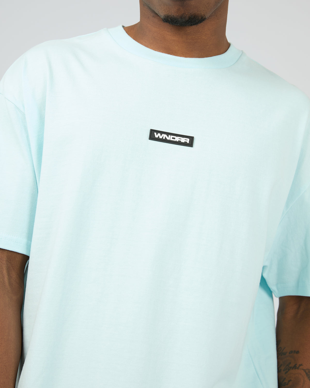 Hexed Box Fit Tee Baby Blue